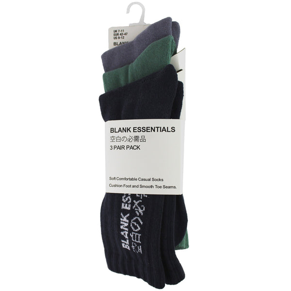 3 Pairs Mens Cotton Sport Crew Socks
