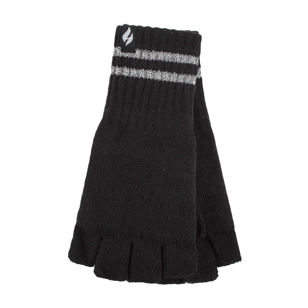 Mens Hi Vis Reflective Fleece Lined Thermal Winter Fingerless Gloves