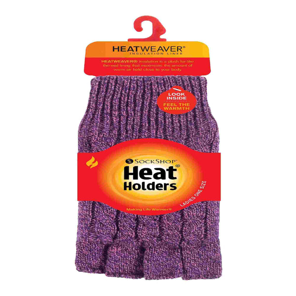 Ladies Cable Knitted Winter Thermal Fingerless Gloves