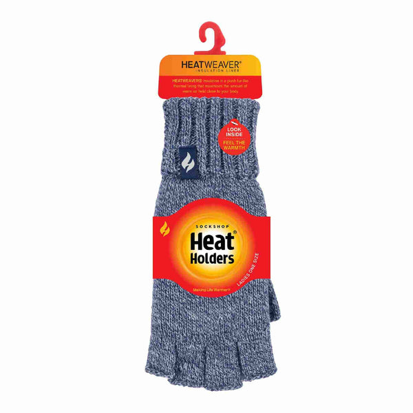 Ladies Knitted Fleece Lined Winter Thermal Fingerless Gloves