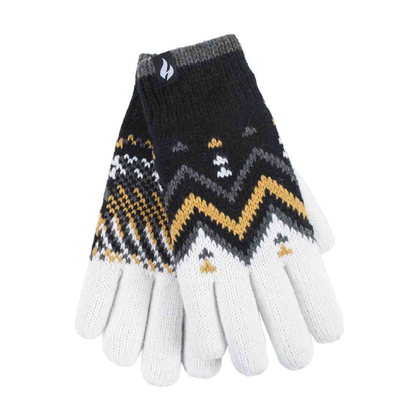 Ladies Patterned Fleece Lined Warm Thermal Gloves for Winter