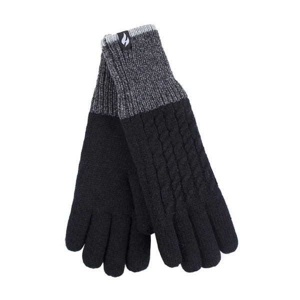 Ladies Patterned Fleece Lined Warm Thermal Gloves for Winter