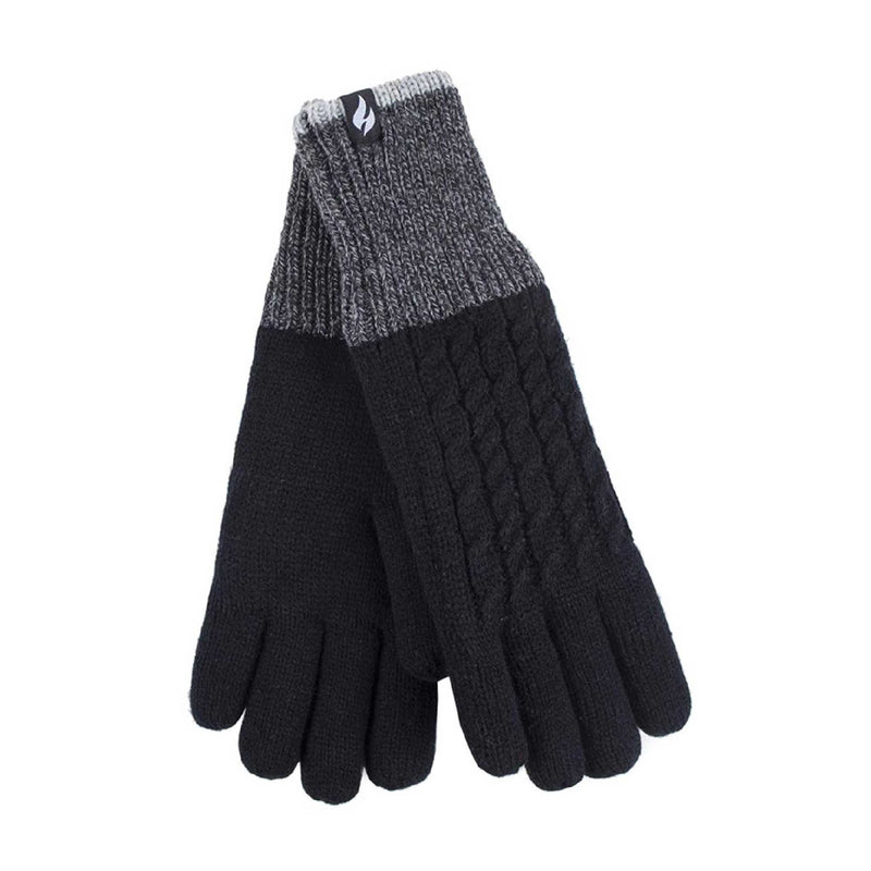 Ladies Patterned Fleece Lined Warm Thermal Gloves for Winter