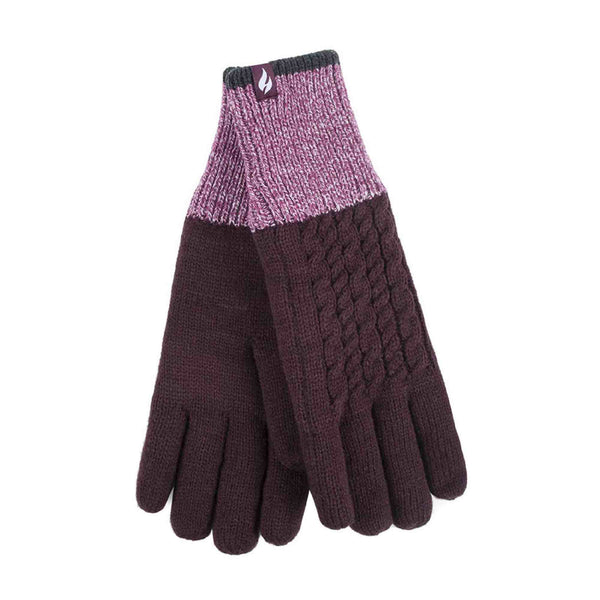 Ladies Patterned Fleece Lined Warm Thermal Gloves for Winter