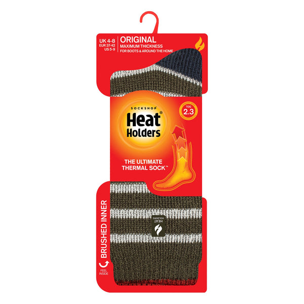 Ladies Amara Two Tone Stripe Patterned Thermal Socks