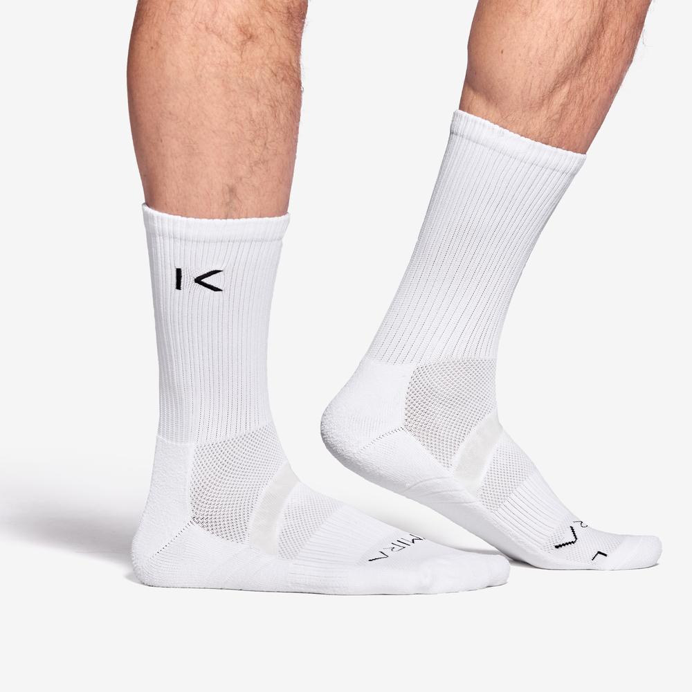 KYMIRA Crew Socks — White