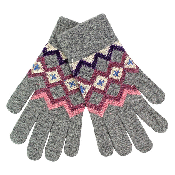 Ladies Wool Gloves | Winter Cute Fairisle Gloves for Cold Weather