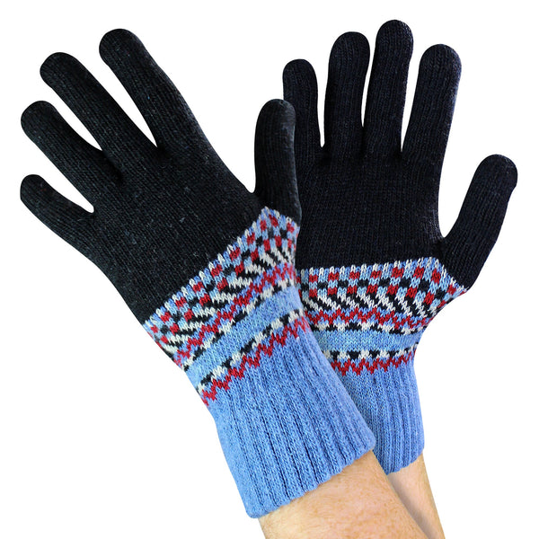 Mens Wool Gloves | Winter Cute Fairisle Gloves for Cold Weather