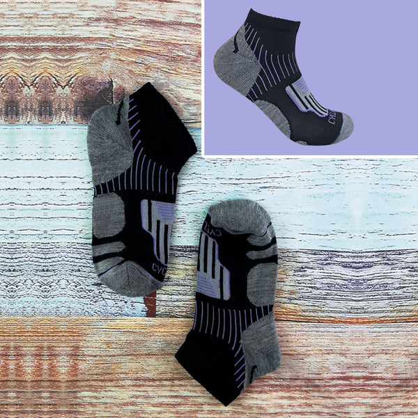 3 Pack Ladies Breathable Ankle Sports Socks with Heel Padding