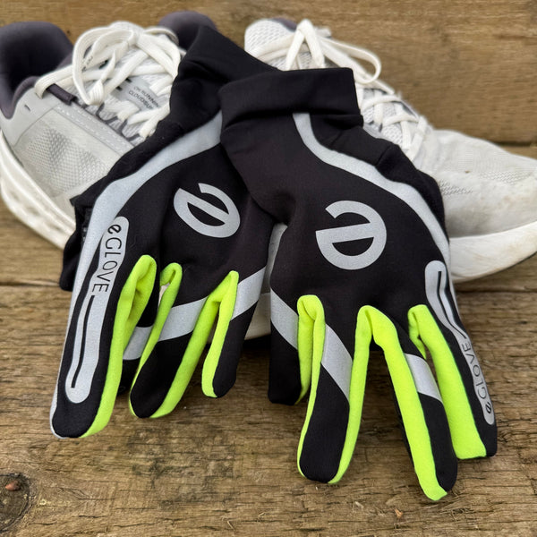 eGLOVE Reflective Running Gloves – Black & Yellow