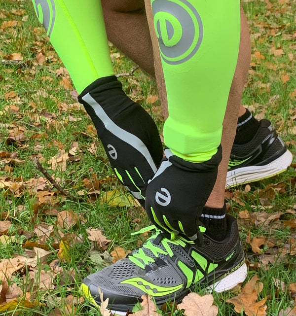 eGLOVE Reflective Running Gloves – Black & Yellow