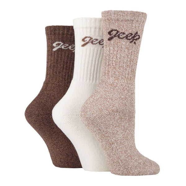 Ladies Ribbed Outdoor Boot Socks - 3 Pack, Reinforced Heel and Toe Hiking Socks