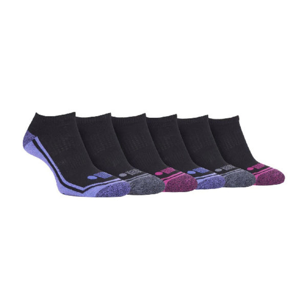 6 Pack Ladies Cotton Cushioned Low Cut Sport Ankle Socks for Running