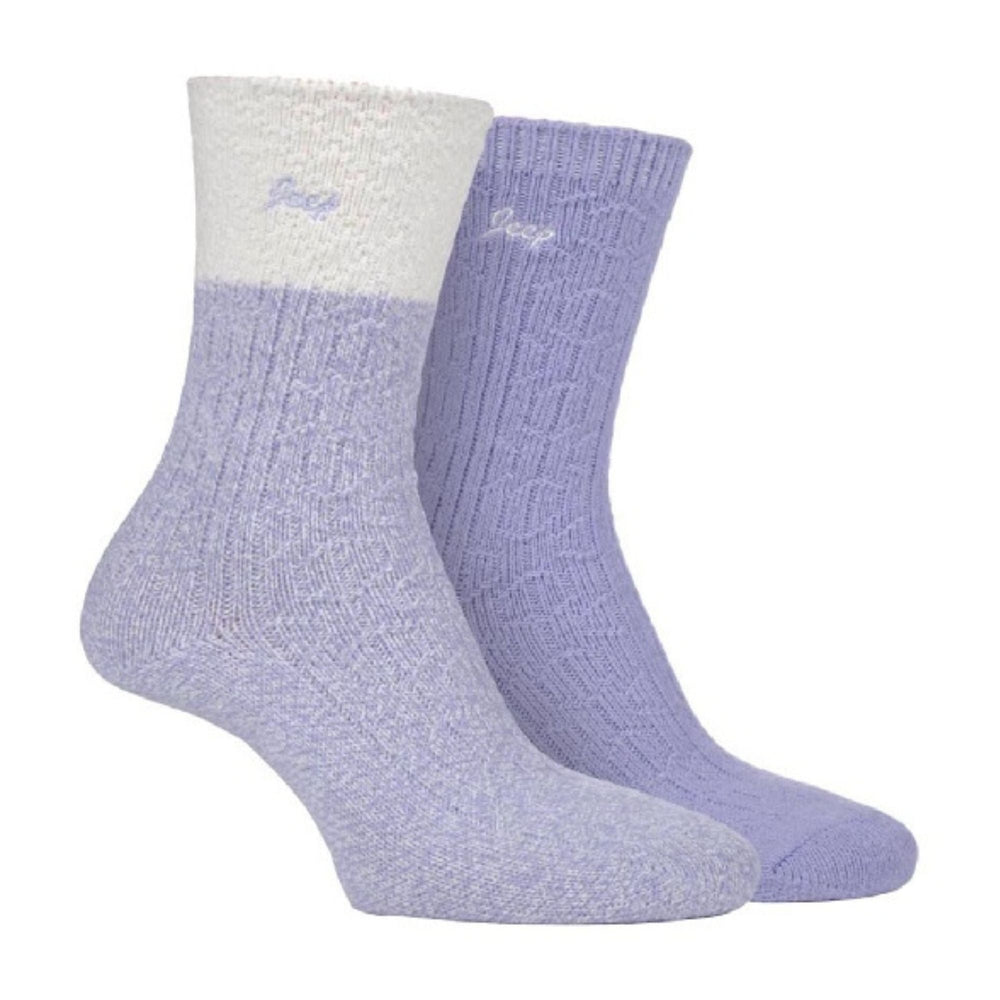 2 Pack Ladies Supersoft Warm Ribbed Thick Hiking Boot Socks