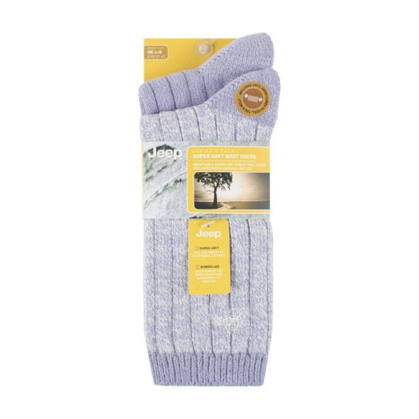 2 Pack Ladies Supersoft Warm Ribbed Thick Hiking Boot Socks