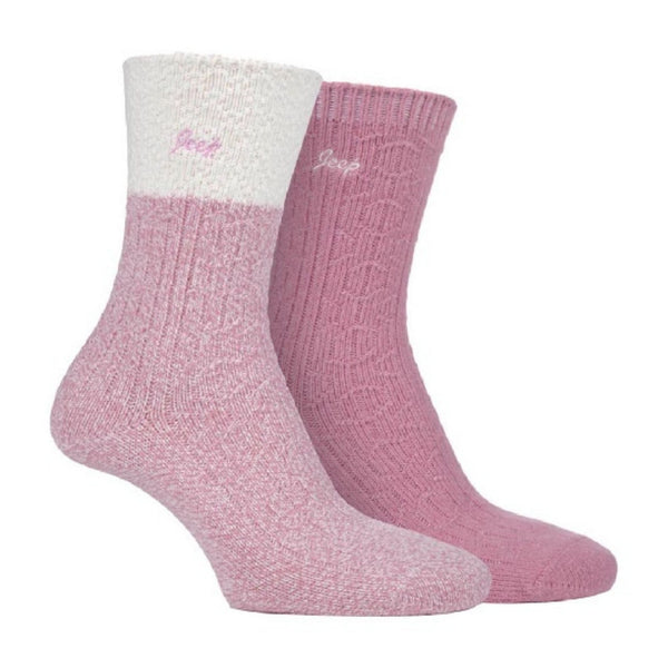 2 Pack Ladies Supersoft Warm Ribbed Thick Hiking Boot Socks