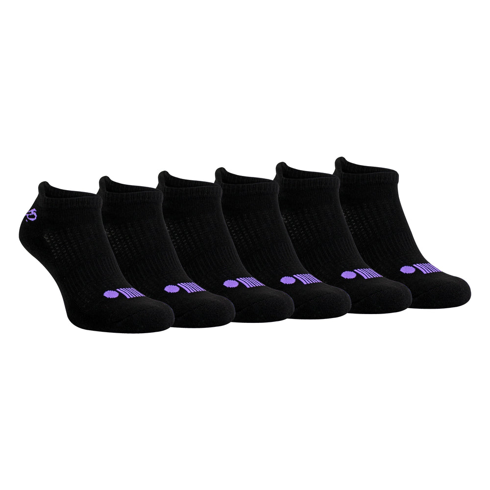 6 Pack Ladies Cotton Cushioned Low Cut Sport Ankle Socks for Running