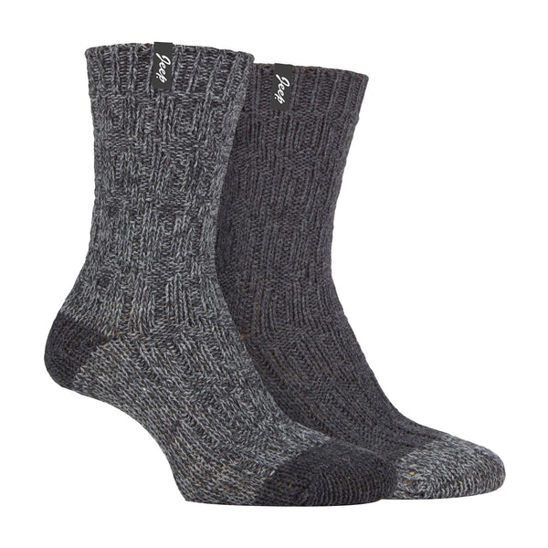 Women's 2-Pack Wool Outdoor Boot Socks | Ribbed Hiking Knit Socks