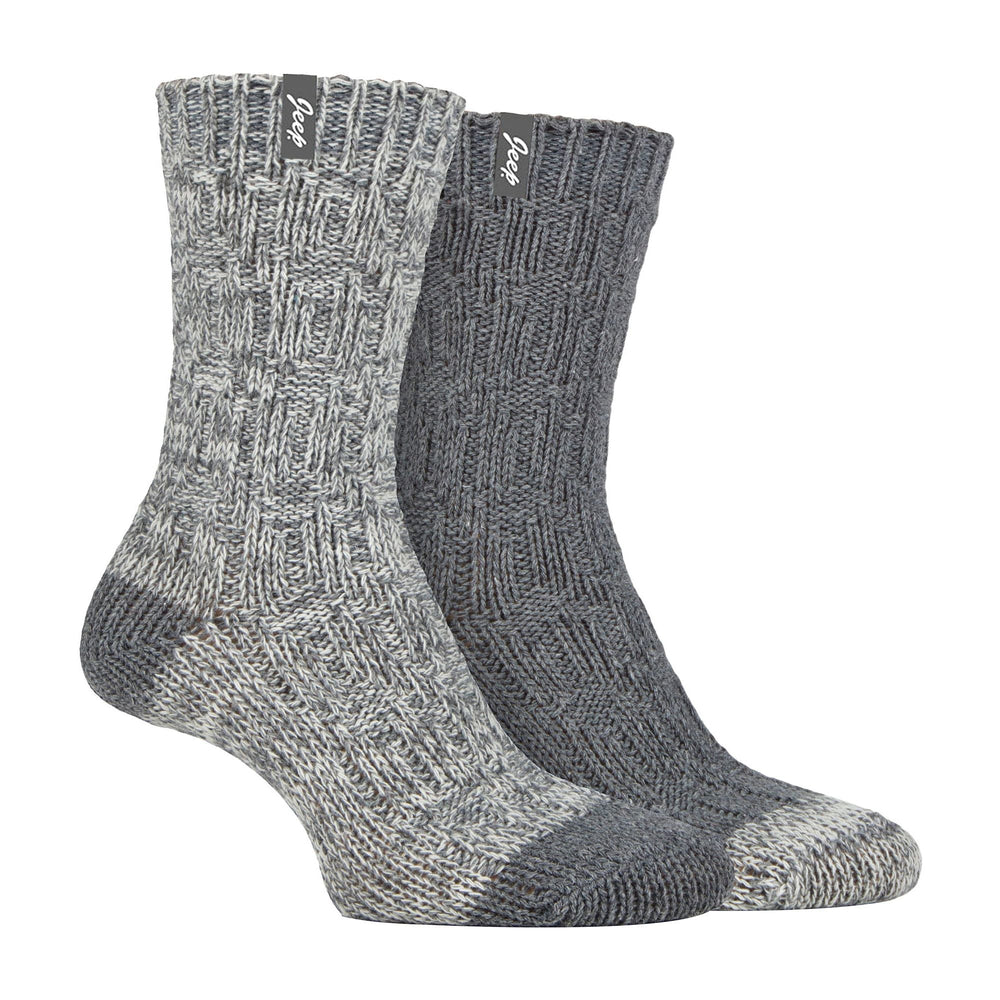 Women's 2-Pack Wool Outdoor Boot Socks | Ribbed Hiking Knit Socks