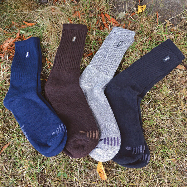 3 Pack Mens Vintage Cotton Cushioned Socks for Hiking Boots