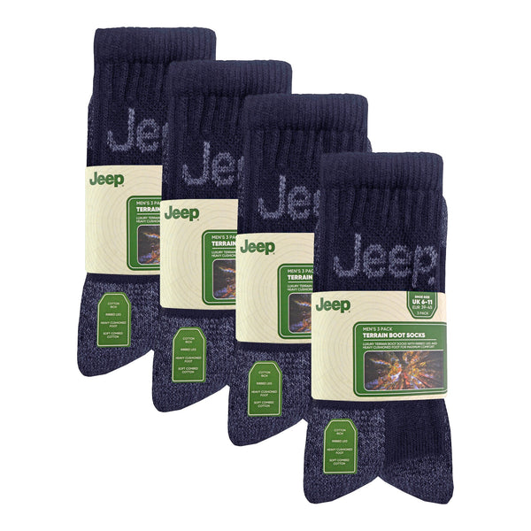 Mens Luxury Cushioned Cotton Hiking Socks (Multipack Options)