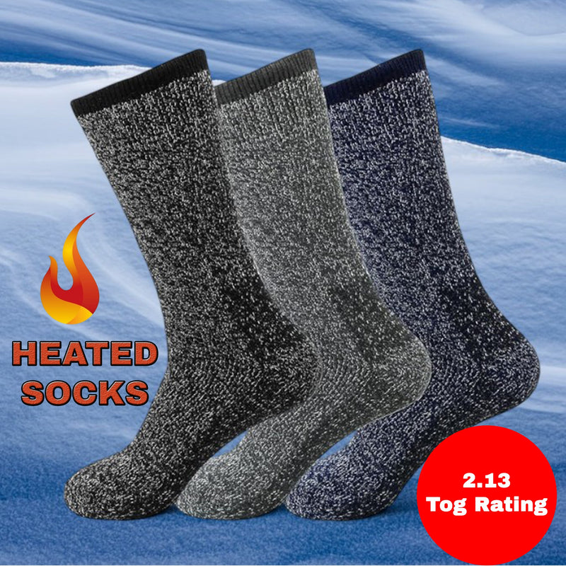 Mens Winter Warm 2.13 Tog Thermal Socks - Pack of 3
