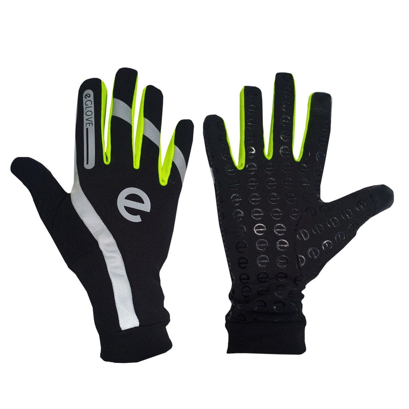 eGLOVE Reflective Running Gloves – Black & Yellow