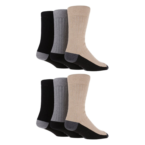 6 Pairs Mens Multipack Outdoor Cotton Boot Socks for Ultimate Hiking Comfort