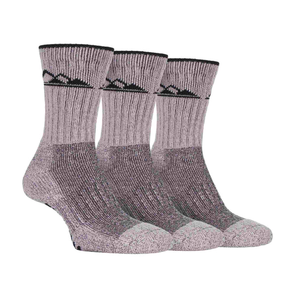 3 Pack Ladies Cushion Sole Outdoor Cotton Rich Hiking Boot Socks