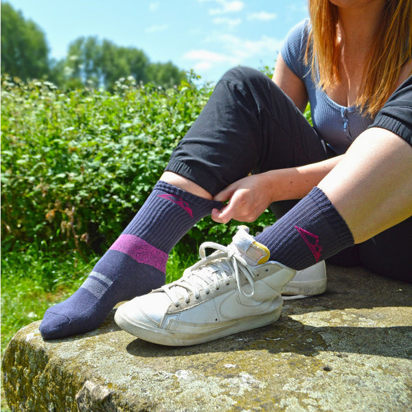 3 Pack Ladies Cushioned Cotton Hiking Socks with Padded Sole