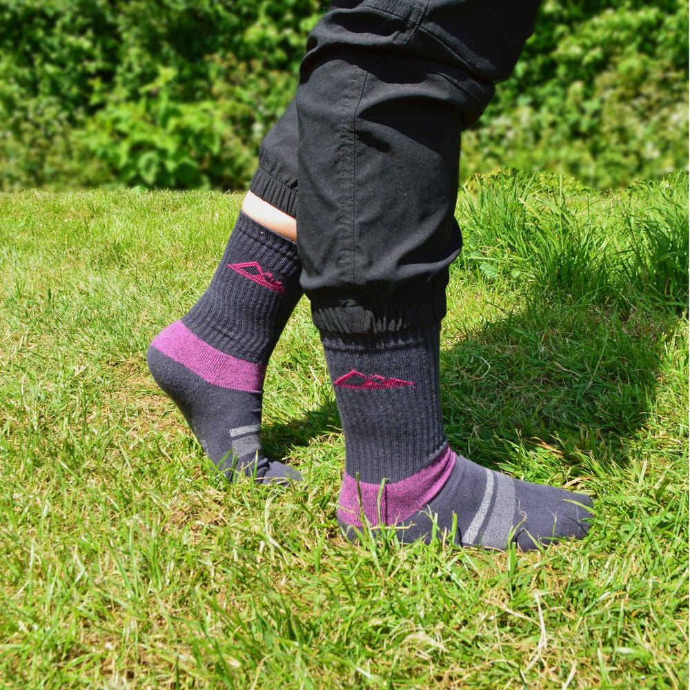 3 Pack Ladies Cushioned Cotton Hiking Socks with Padded Sole