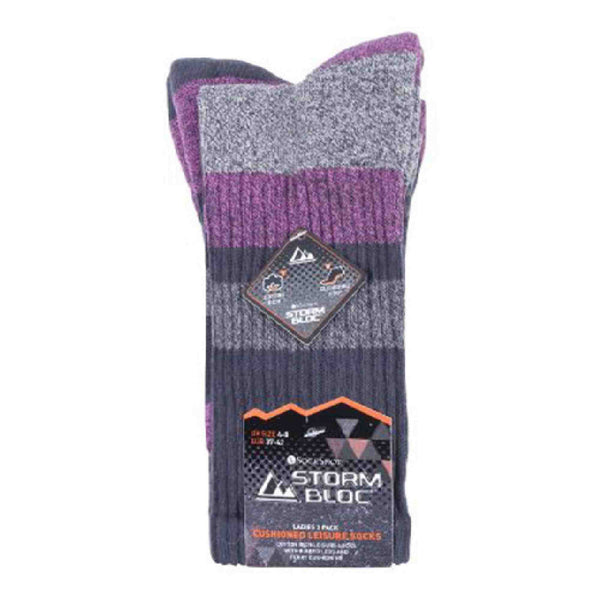 3 Pack Ladies Cushioned Cotton Hiking Socks with Padded Sole