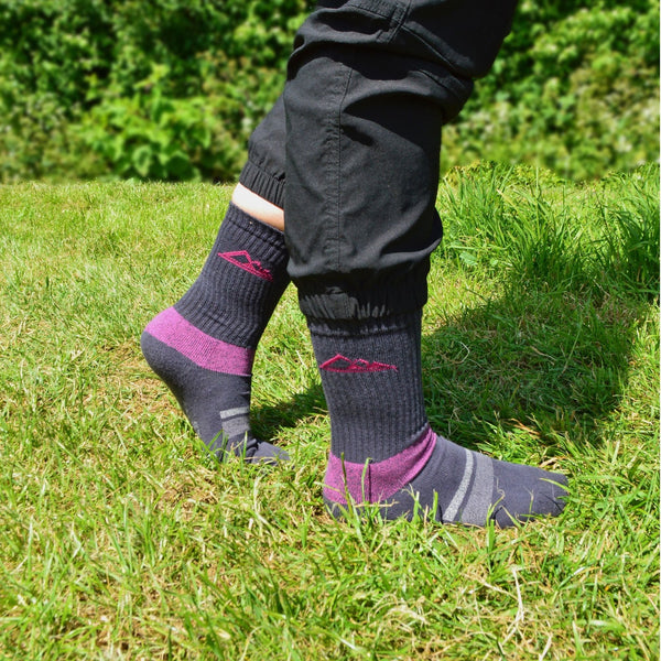 3 Pack Ladies Cushioned Cotton Hiking Socks with Padded Sole