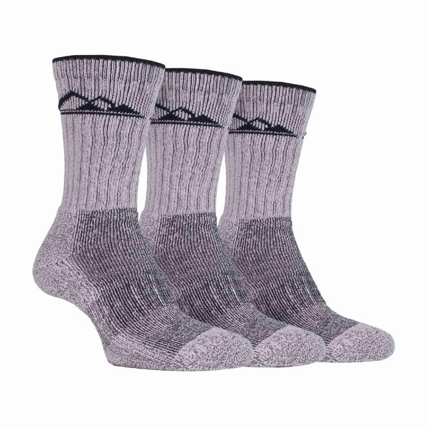 3 Pack Mens Heavy Cushioned Outdoor Cotton Hiking Boot Socks