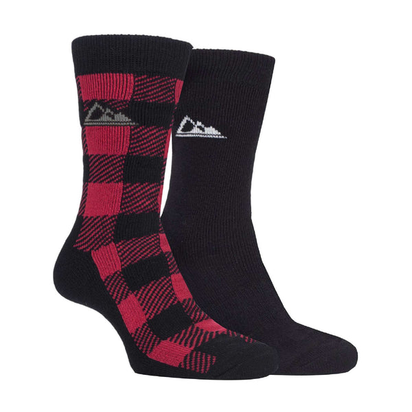 2 Pack Mens Thick Cushioned Patterned Winter Warm Thermal Boot Socks for Hiking