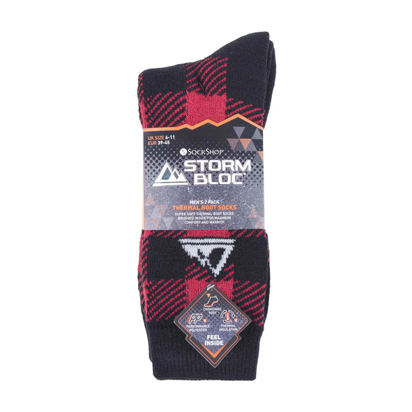 2 Pack Mens Thick Cushioned Patterned Winter Warm Thermal Boot Socks for Hiking