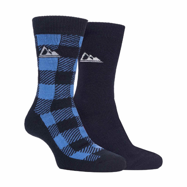 2 Pack Mens Thick Cushioned Patterned Winter Warm Thermal Boot Socks for Hiking