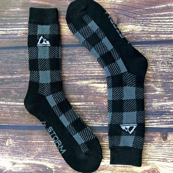 2 Pack Mens Thick Cushioned Patterned Winter Warm Thermal Boot Socks for Hiking