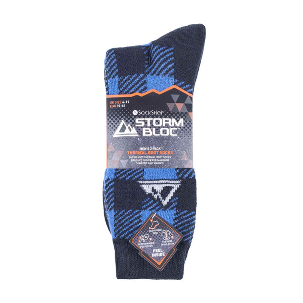 2 Pack Mens Thick Cushioned Patterned Winter Warm Thermal Boot Socks for Hiking