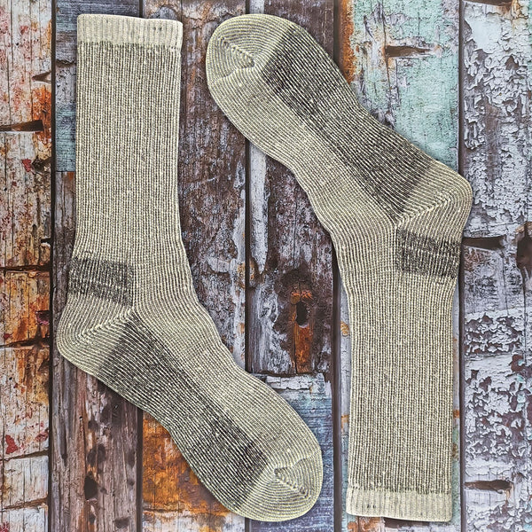 2 Pack Mens Cushioned Heel & Toe Thermal Wool Hiking Socks