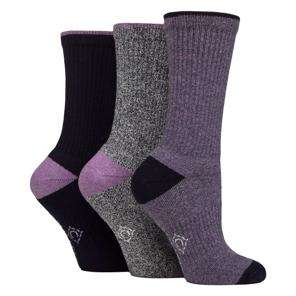 3 Pairs Ladies Water Repellent Midweight Outdoor Socks for Hiking & Walking