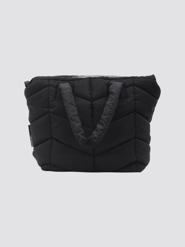 Fine White Line Padded Tote Bag