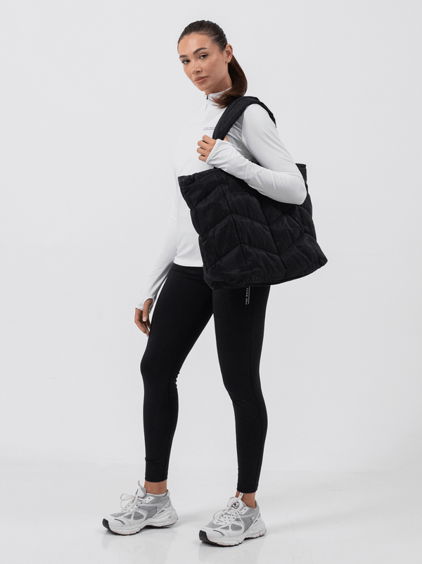 Fine White Line Padded Tote Bag