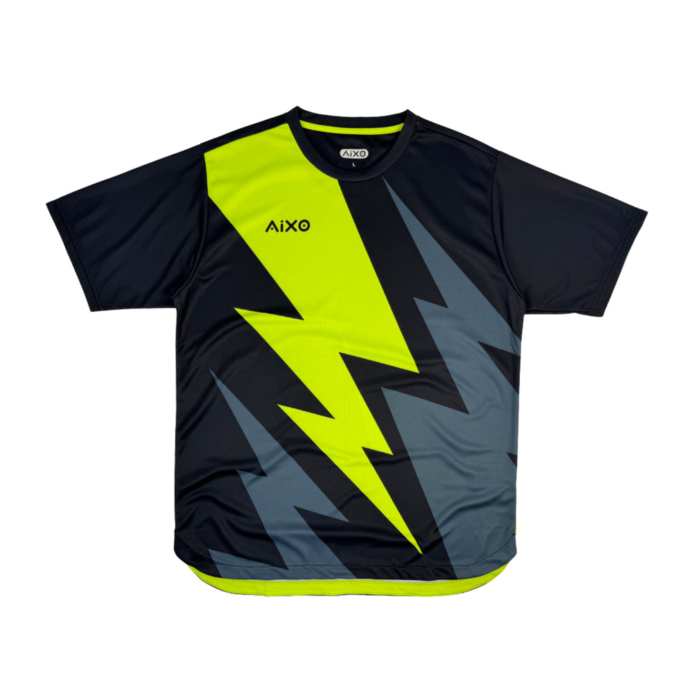 AIXO Bolt Men's Sports T-Shirt — Black/Green