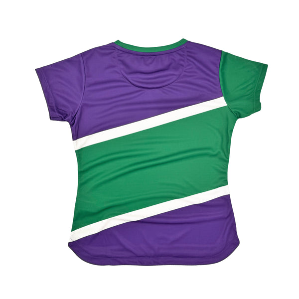 AIXO Court Women's Sports T-Shirt — Green/Purple