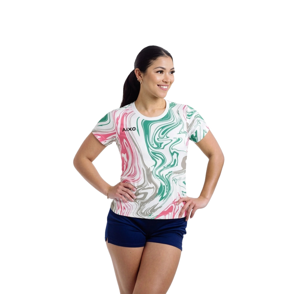 AIXO Chrome Women's Sports T-Shirt — White