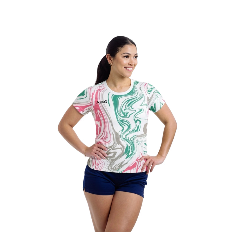 AIXO Chrome Women's Sports T-Shirt — White