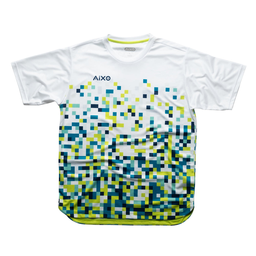 AIXO Pixel Men's Sports T-Shirt — White