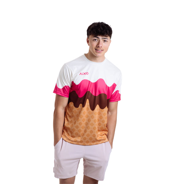 AIXO Sundae Men's Sports T-Shirt — Teal