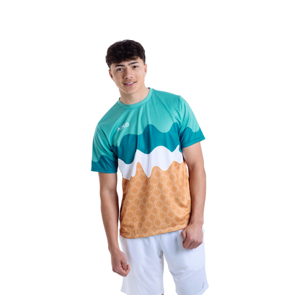 AIXO Sundae Men's Sports T-Shirt — Ivory